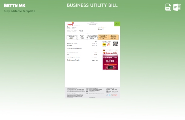 модерен стил Деловна сметка за комунални услуги за дијалог, шаблон за страница